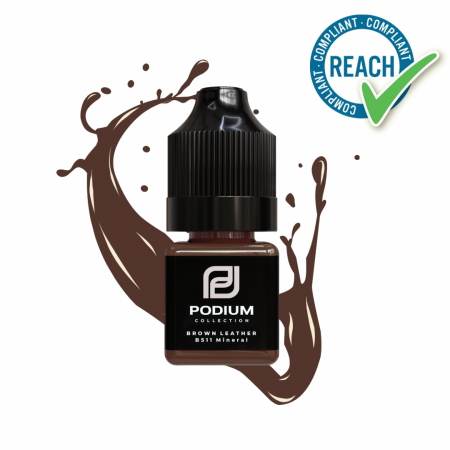 Pigmenti Micropigmentare - Pigment sprâncene Brown Leather B511 PODIUM – maro cald închis, REACH conform