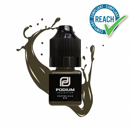 PODIUM - Pigment sprâncene Coffee Silk B16 PODIUM – maro închis rece, REACH conform