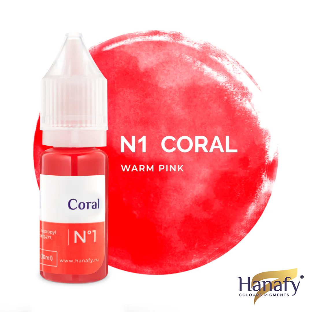 Pigmenti Micropigmentare - Pigment micropigmentare pentru tatuajul buzelor Coral Nº 1 - HANAFY
