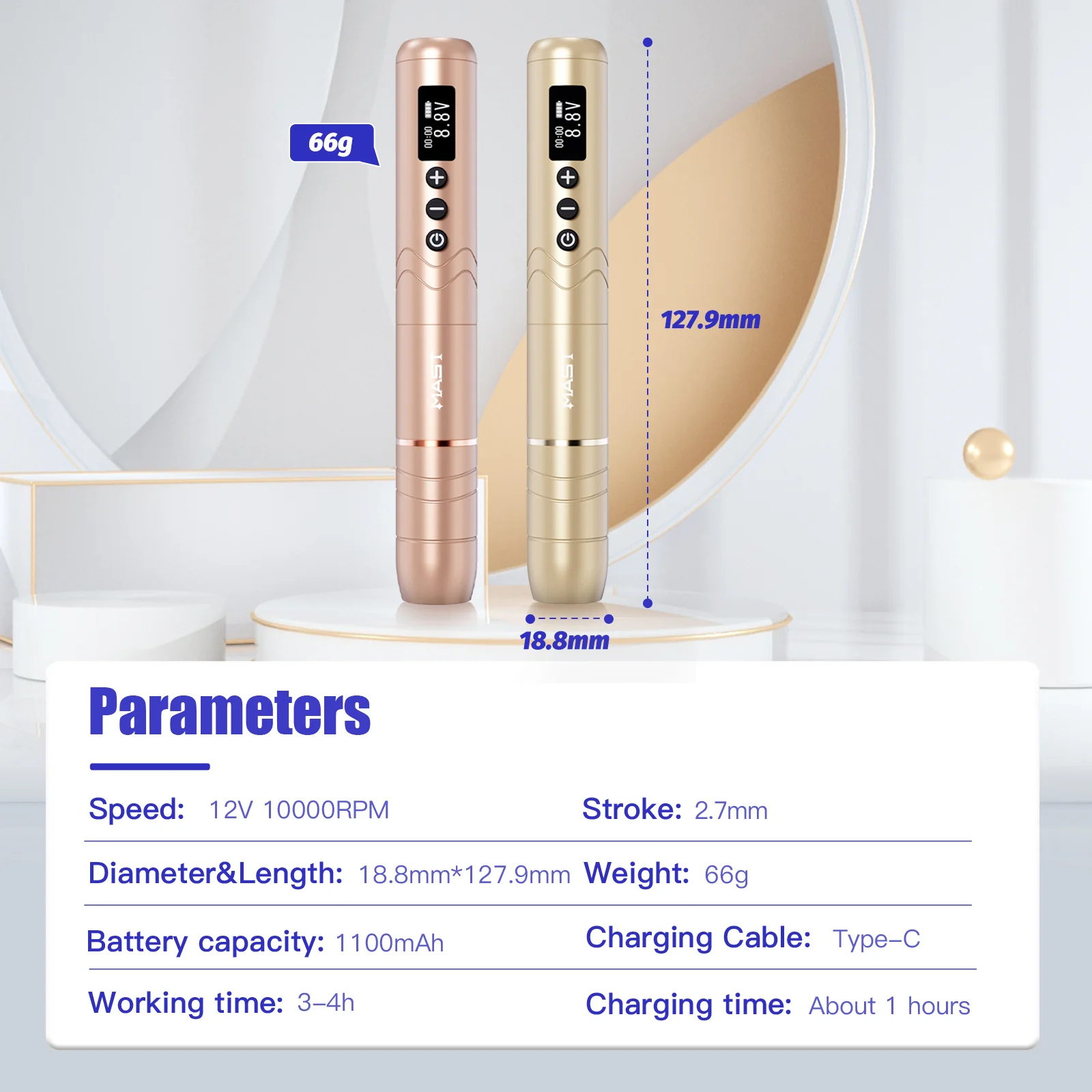 Mast Nano 2 Pen Machine with 2.7mm | Wireless Dual Battery [1]