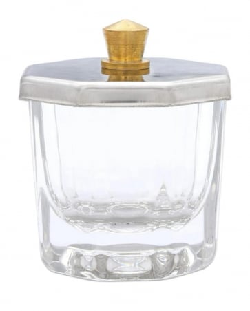 Pahar din sticlă pentru henna/vopsea clear cu căpăcel [1]