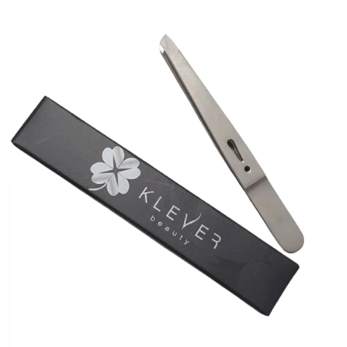 Accesorii și Produse Micropigmentare - Pensetă profesională sprâncene vârf teșit KLEVER SUPER STEEL