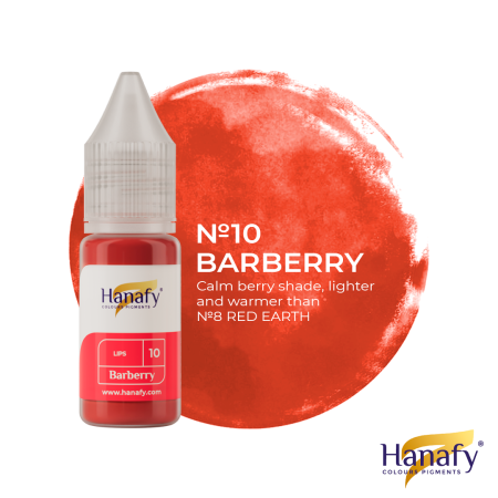 HANAFY - Pigment Micropigmentare Buze Hanafy N10 Barberry nuanță roz roșiatic pudrat nobil