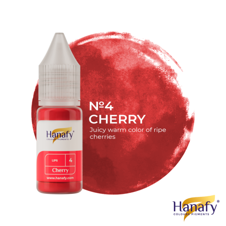 HANAFY - Pigment Micropigmentare Buze Hanafy N4 Cherry nuanță roșu cireașă cald suculent