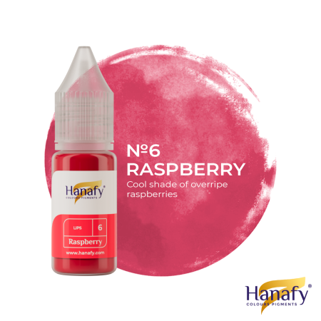 HANAFY - Pigment Micropigmentare Buze Hanafy N6 Raspberry nuanță roz zmeură rece