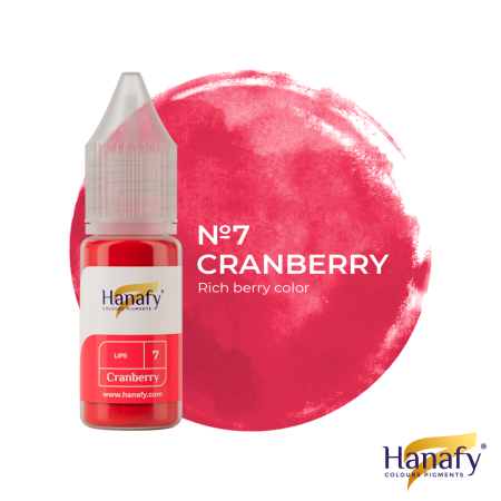 HANAFY - Pigment Micropigmentare Buze Hanafy N7 Cranberry nuanță roz roșiatic închis rece
