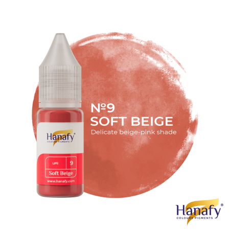 HANAFY - Pigment Micropigmentare Buze Hanafy N9 Soft Beige nuanță nude bej delicată