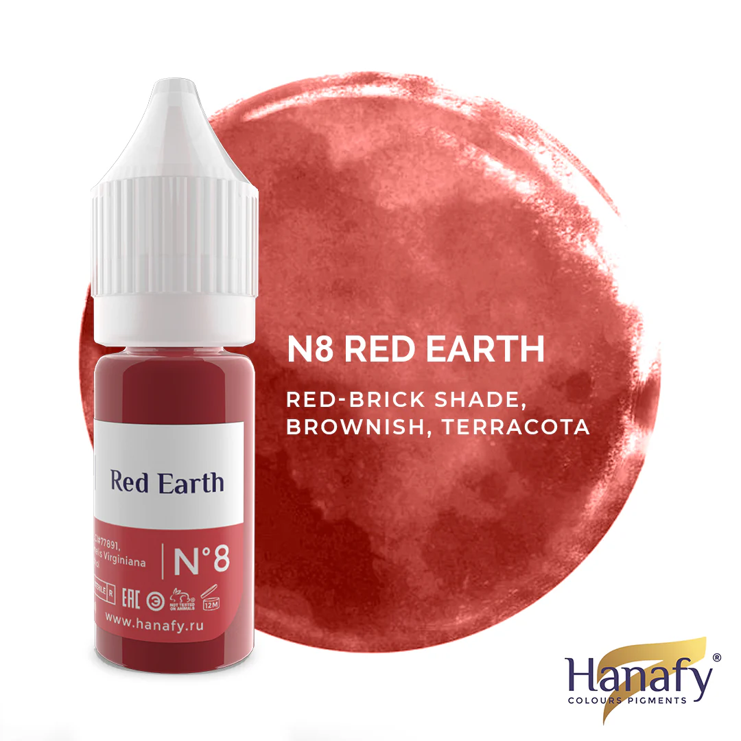 Pigmenti Micropigmentare - Pigment micropigmentare pentru tatuajul buzelor Red Earth Nº 8 - HANAFY
