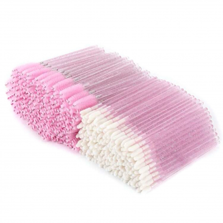 Accesorii și Produse Micropigmentare - Set aplicatoare de unică folosință roz, 100buc