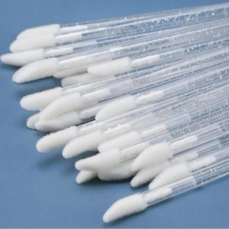Aplicatoare de unică folosință - Set aplicatoare ruj de unică folosință, argintiu, 50 buc