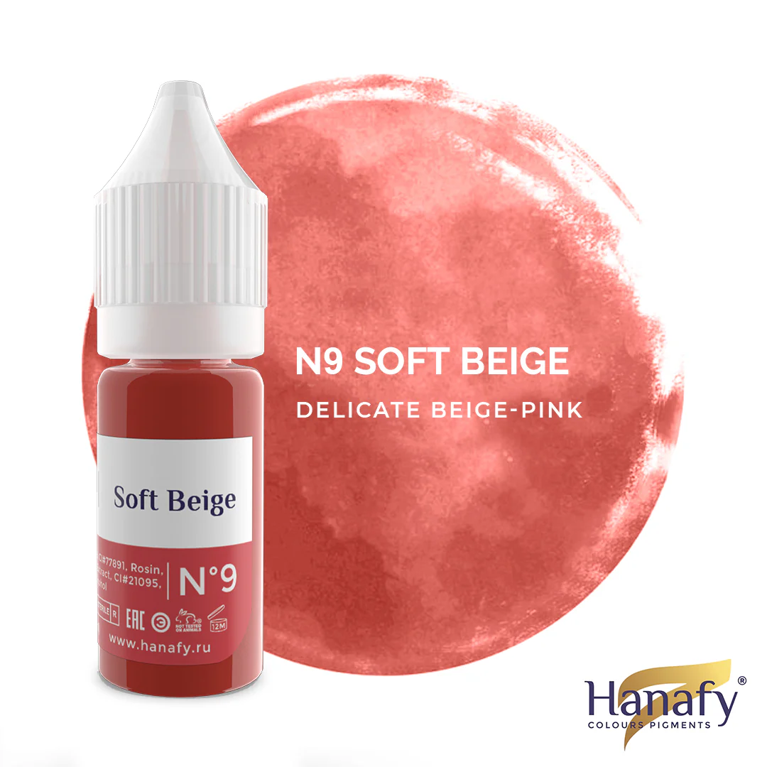 Pigmenti Micropigmentare - Pigment micropigmentare pentru tatuajul buzelor Soft Beige Nº 9 - HANAFY