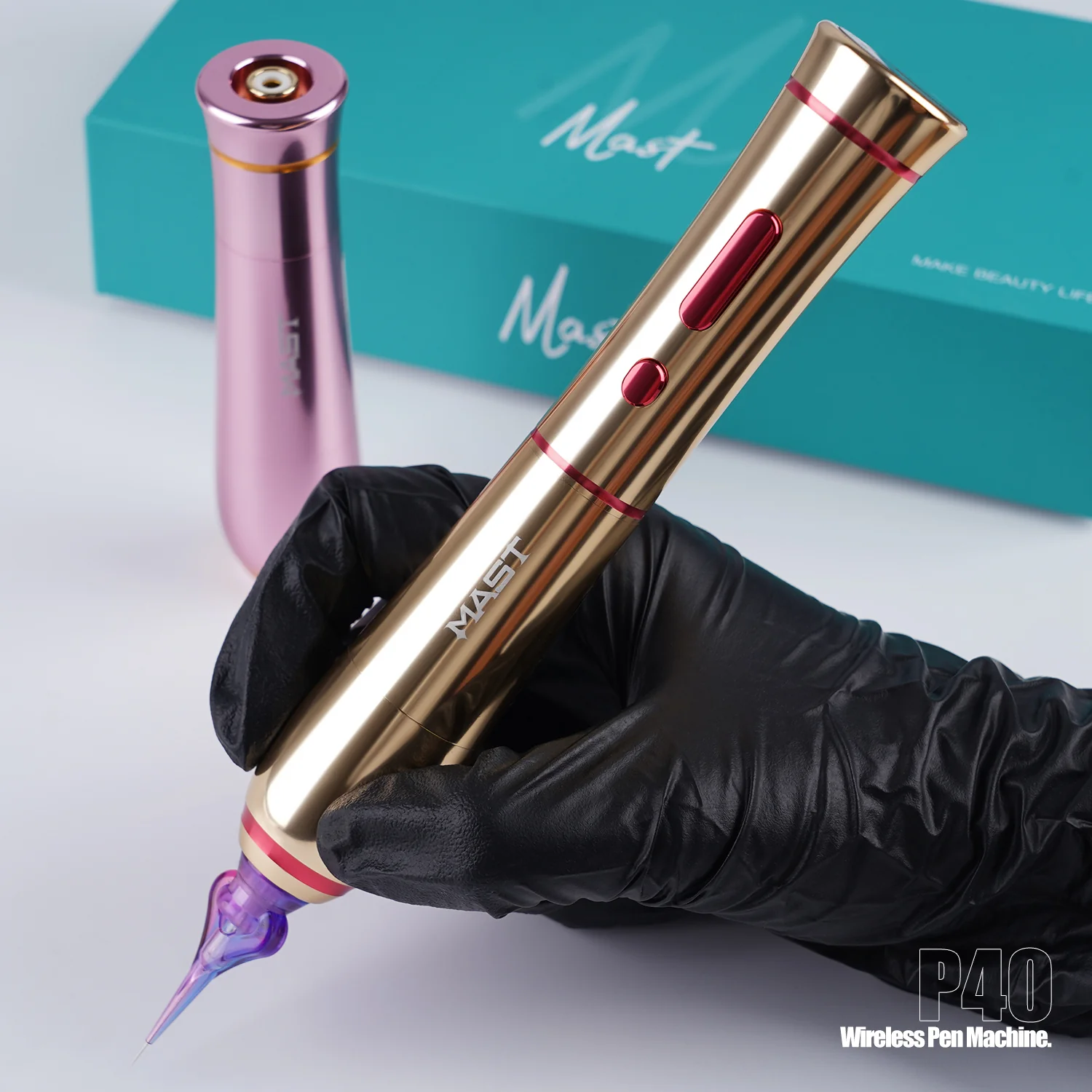 Aparat de tatuaj Wireless Tattoo Machine | Mast P40 - Pink - MAST [3]