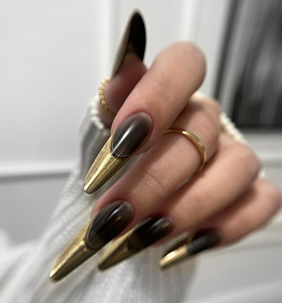 Unghii French metalice