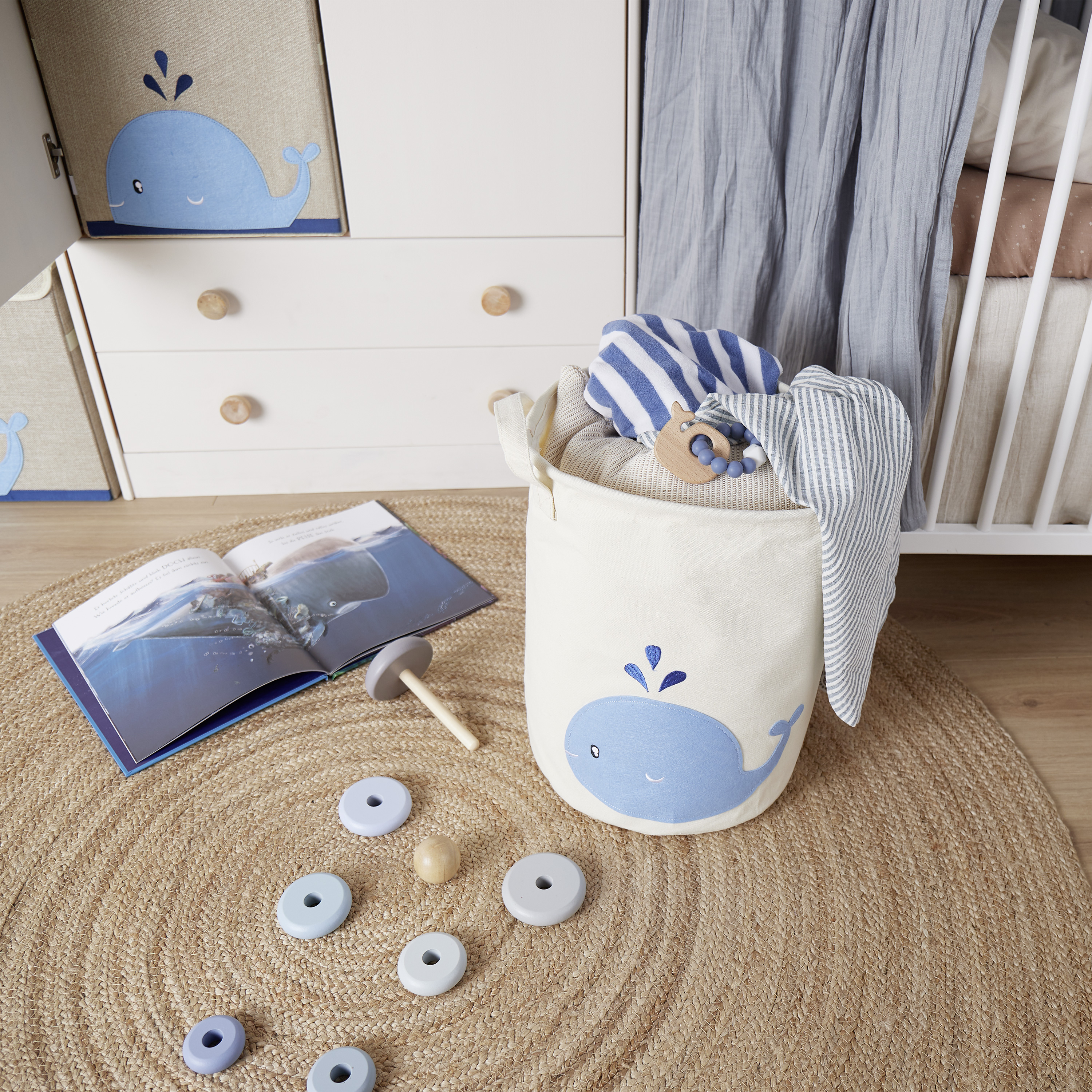Cos pentru organizare jucarii camera copii balena Bieco