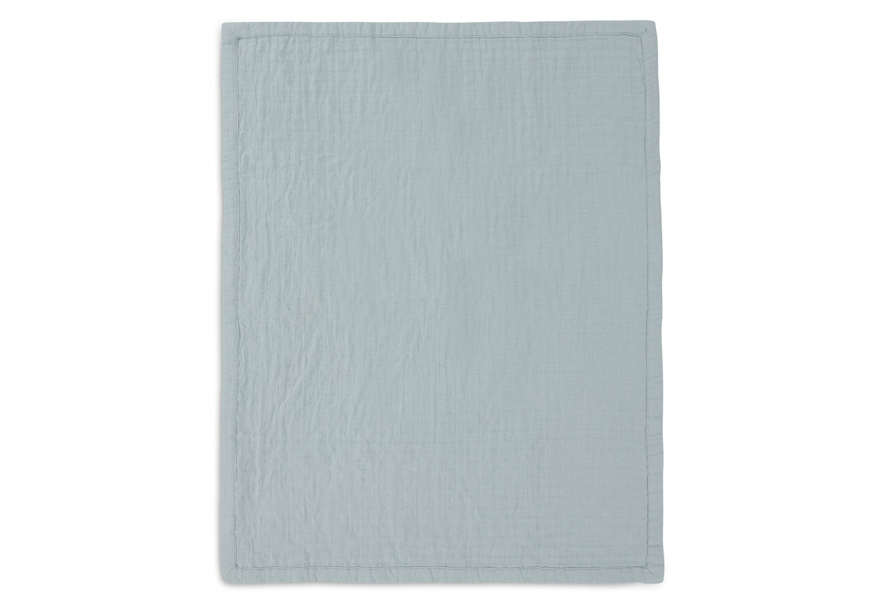 Pătură bebeluși din muselină bumbac organic 100x75 cm Jacquard Sea Green Jollein [2]