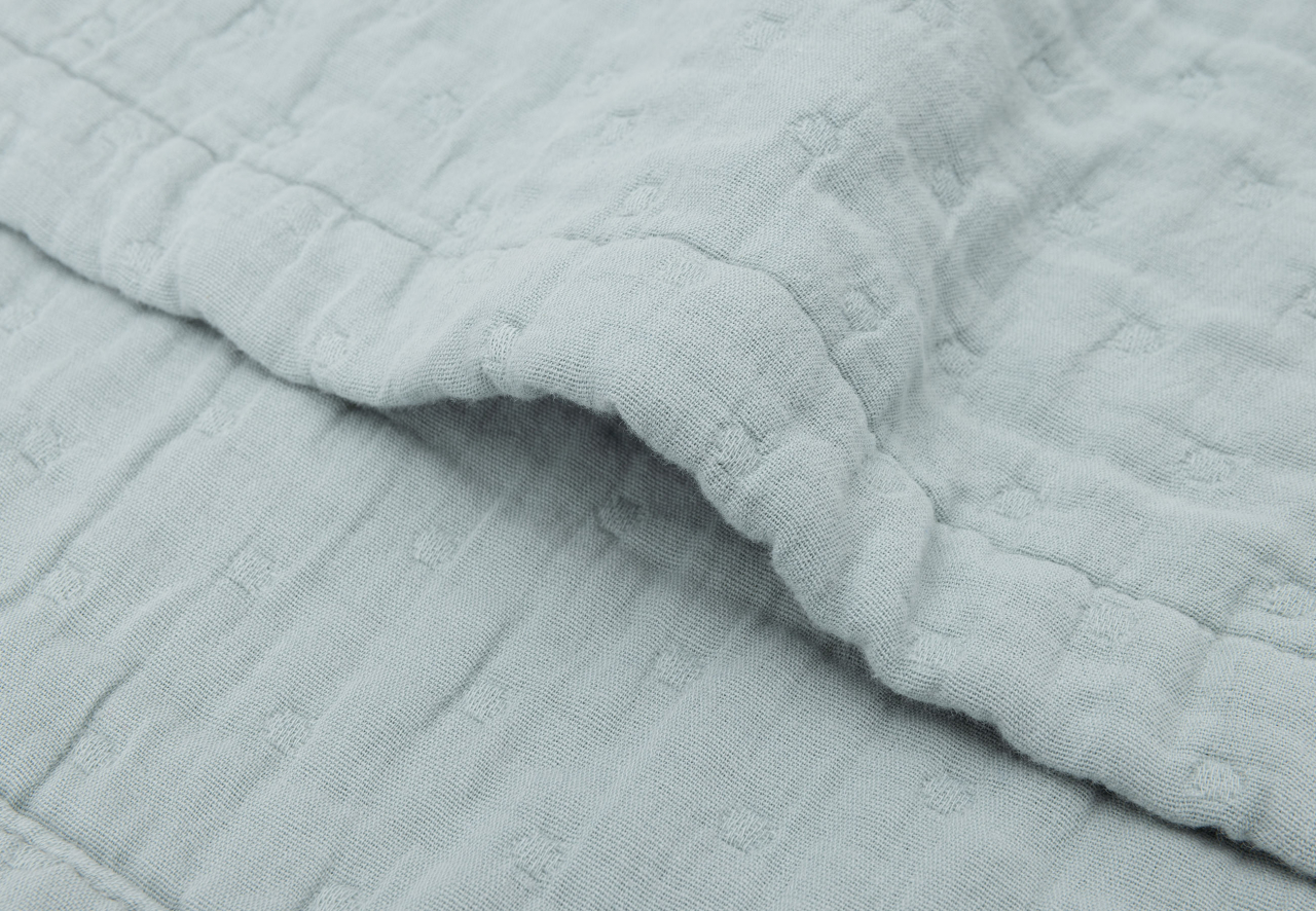 Pătură bebeluși din muselină bumbac organic 100x75 cm Jacquard Sea Green Jollein [6]