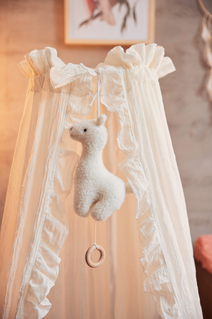 Baldachin pentru pătuț bebeluși cu volane 155 cm Ivory Jollein [6]