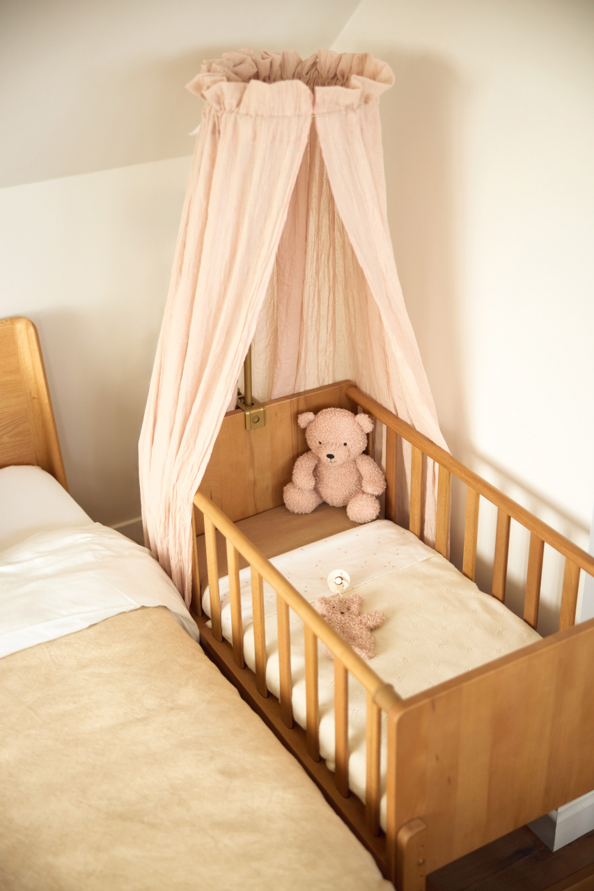 Baldachin pentru pătuț bebeluși roz Wild Rose 155 cm Jollein [4]