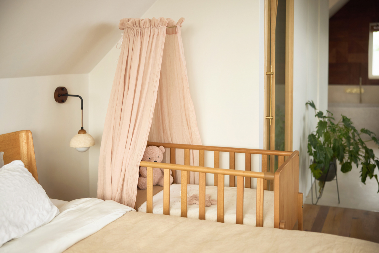 Baldachin pentru pătuț bebeluși roz Wild Rose 155 cm Jollein [3]