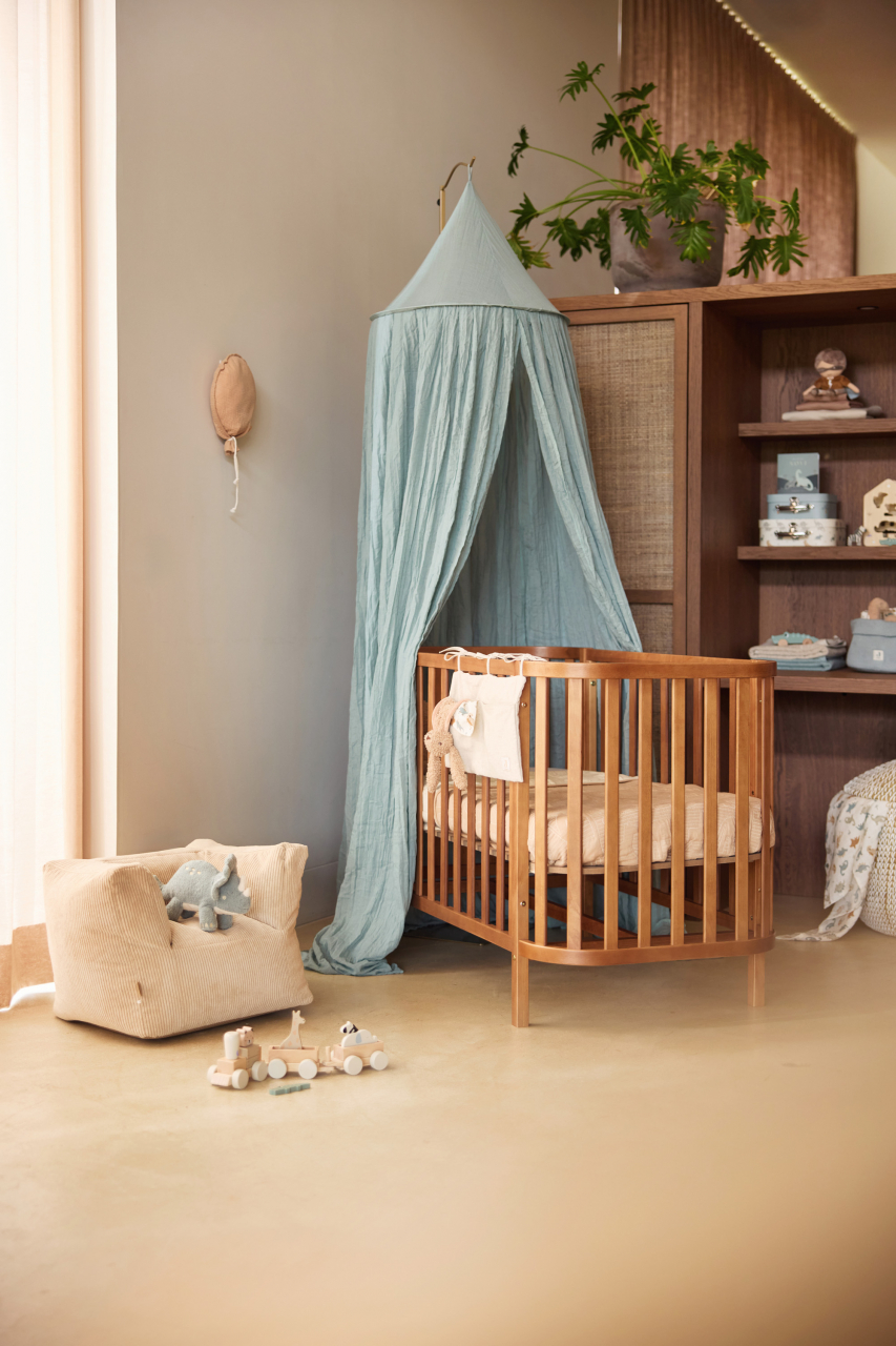Baldachin pentru pătuț bebeluși vintage verde 245 cm Sea Green Jollein [2]