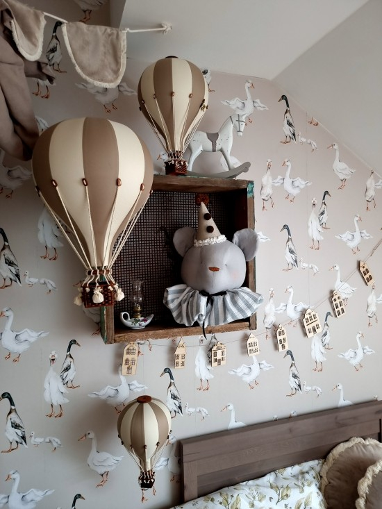 Balon Decorativ cu Aer Cald Bej Auriu 28 cm [2]