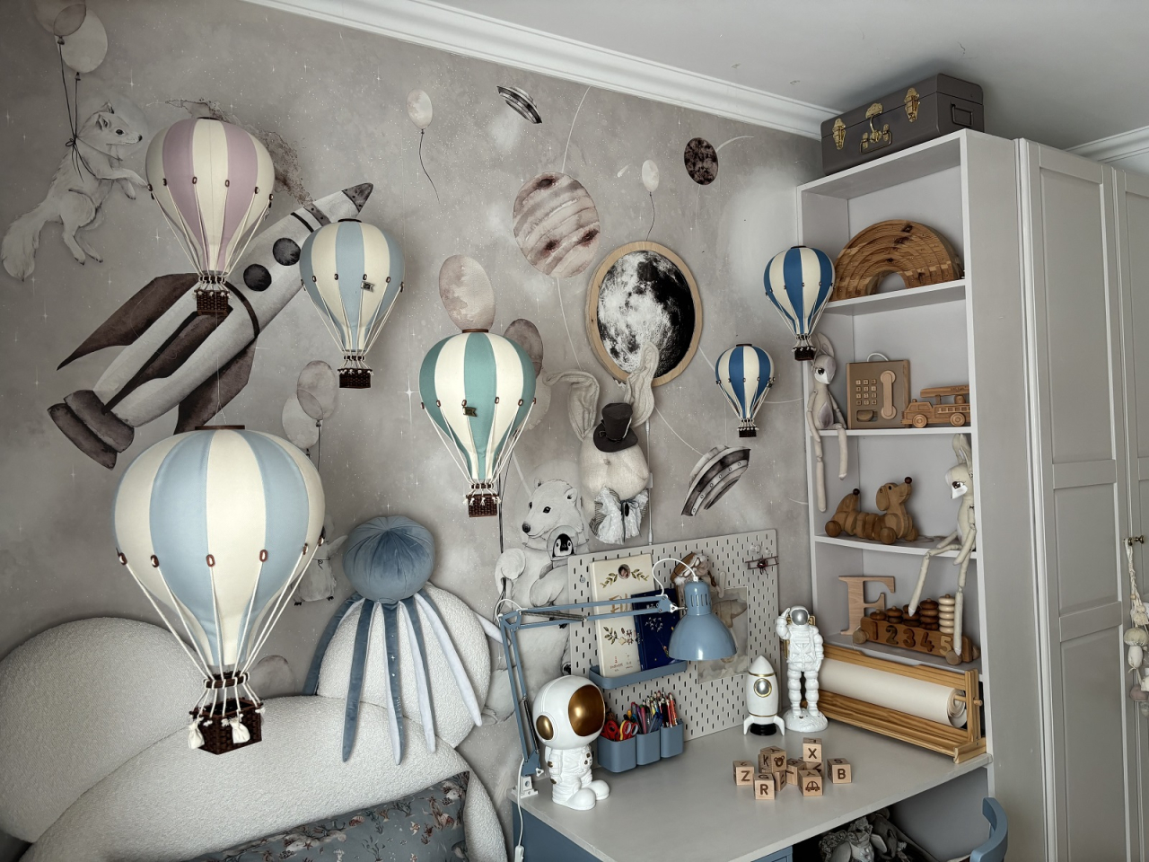 Balon decorativ cu aer cald Cream/Mint Grey 28 cm – Superballoon [4]