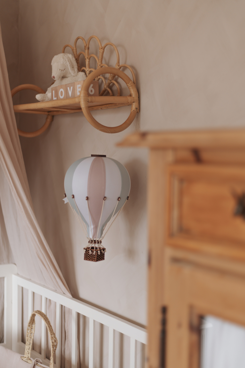 Balon decorativ cu aer cald roz bleu alb 28 cm [4]
