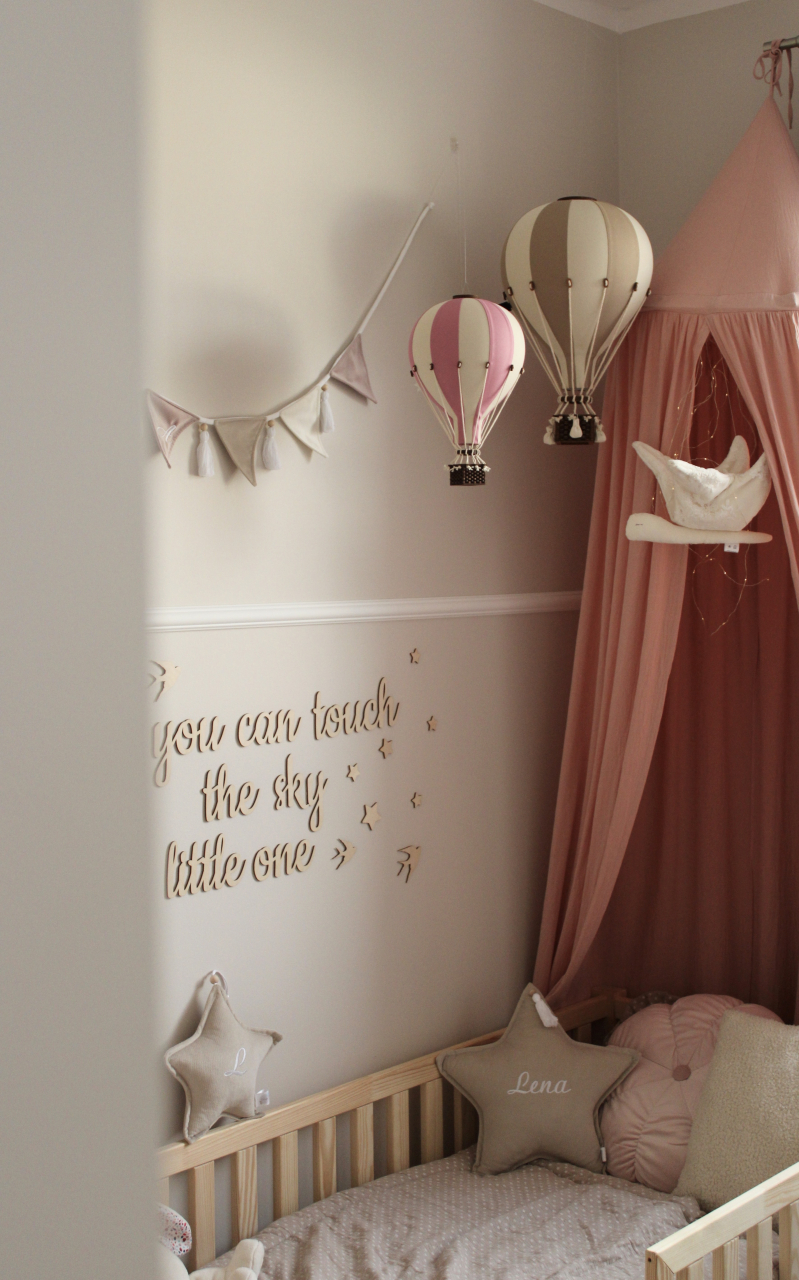 Balon decorativ cu aer cald roz alb 28 cm [9]