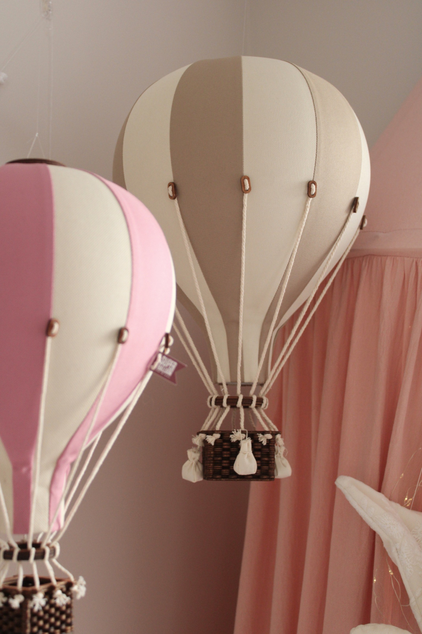 Balon decorativ cu aer cald roz alb 33 cm [7]
