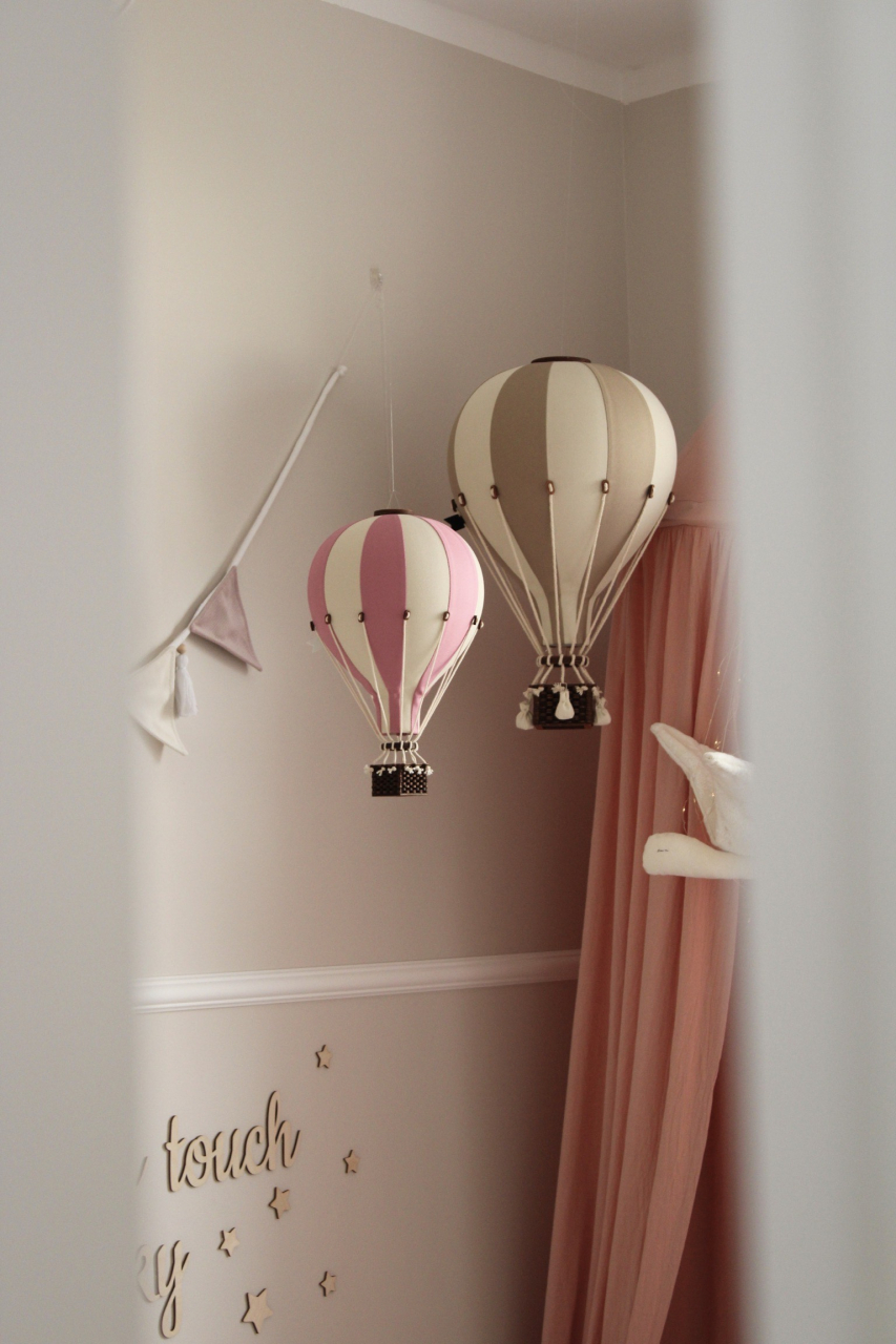 Balon decorativ cu aer cald roz alb 33 cm [8]