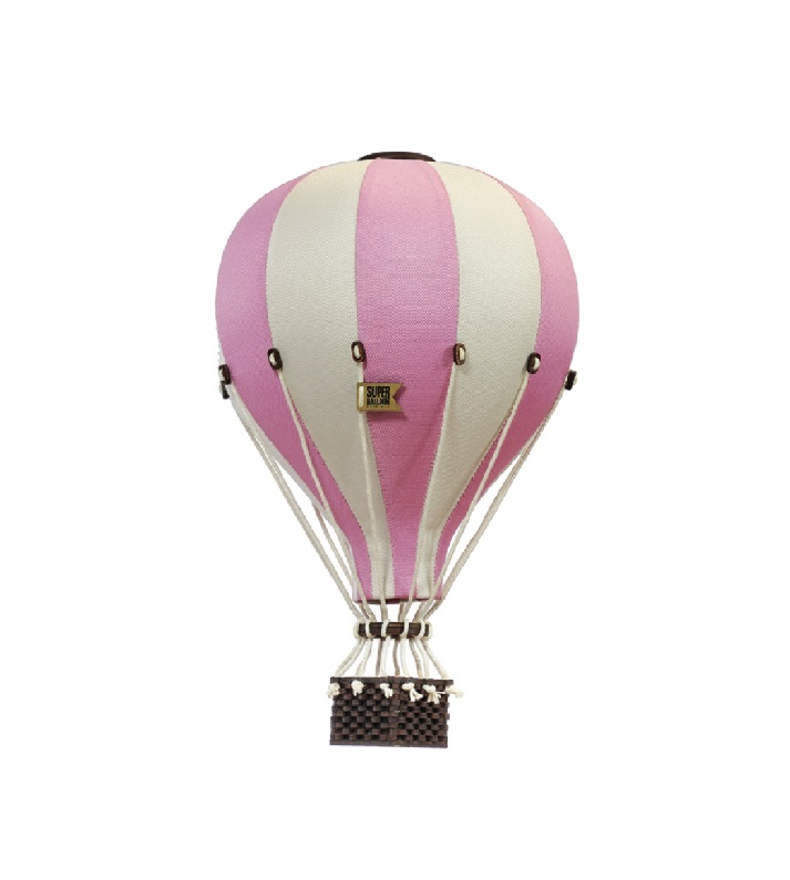 Balon decorativ cu aer cald roz alb 33 cm [1]