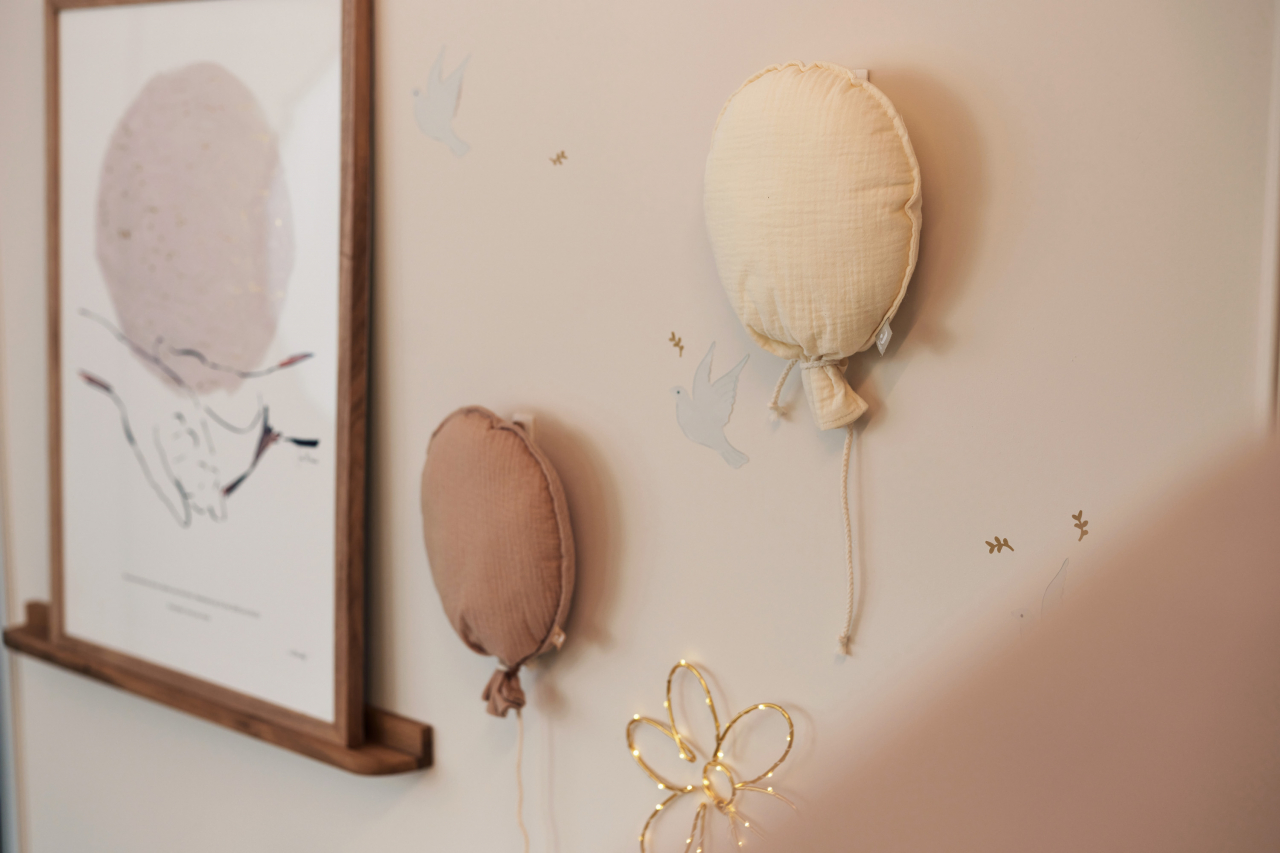 Balon decorativ textil din muselina Oeko - Tex bej Biscuit Jollein [5]