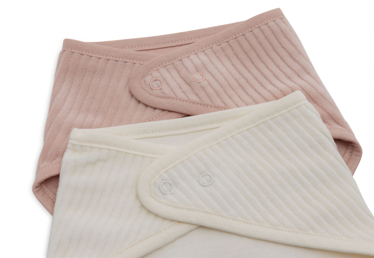Bavete bebeluși din bumbac Oeko-Tex set de 2 bucati velvet Wild Rose Ivory Jollein [6]