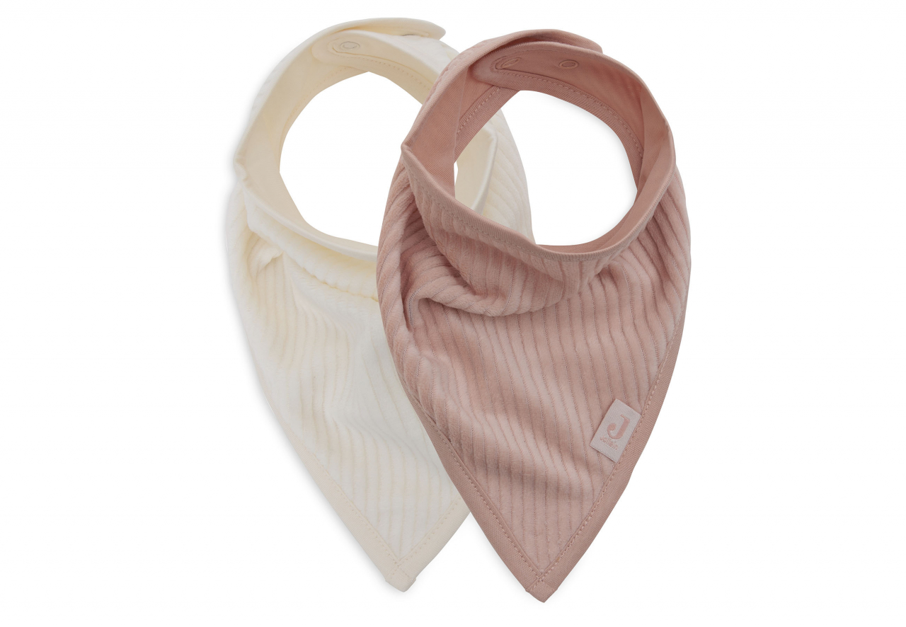 Bavete bebeluși din bumbac Oeko-Tex set de 2 bucati velvet Wild Rose Ivory Jollein [1]