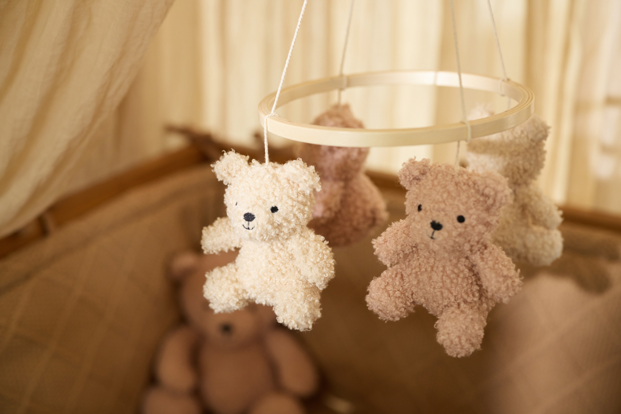 Carusel decorativ pentru pătuț bebeluși cu ursuleți Teddy Bear Wild rose Jollein [6]
