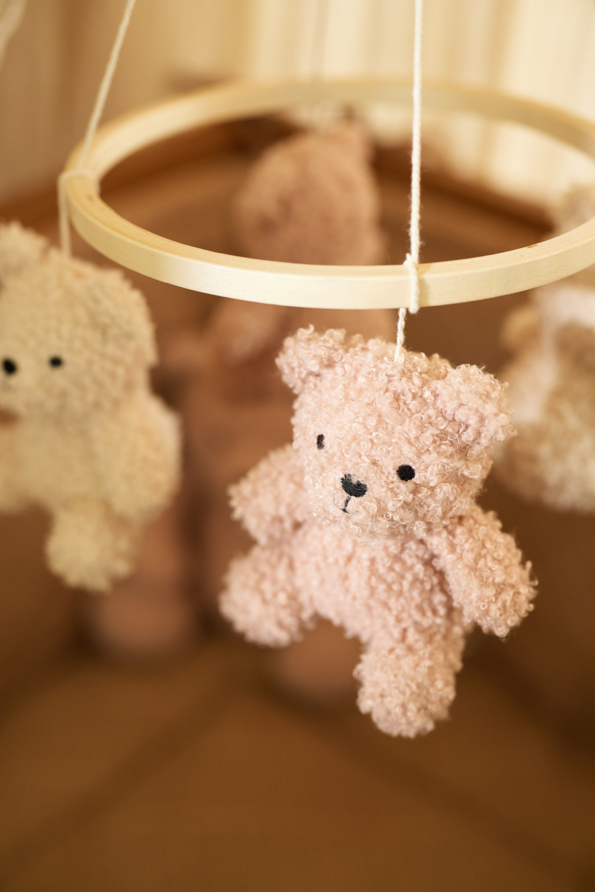 Carusel decorativ pentru pătuț bebeluși cu ursuleți Teddy Bear Wild rose Jollein [5]
