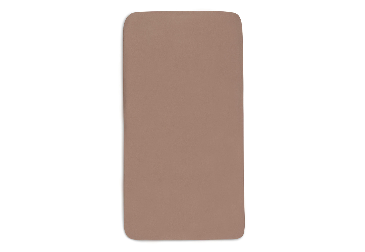 Cearceaf pătuț bebeluși cu elastic 120 x 60 cm din bumbac Oeko-Tex Milky Coffee Jollein [3]