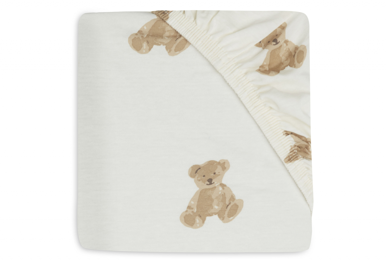 Cearceaf pătuț din bumbac 140x70 cm Teddy Bear Jollein [2]