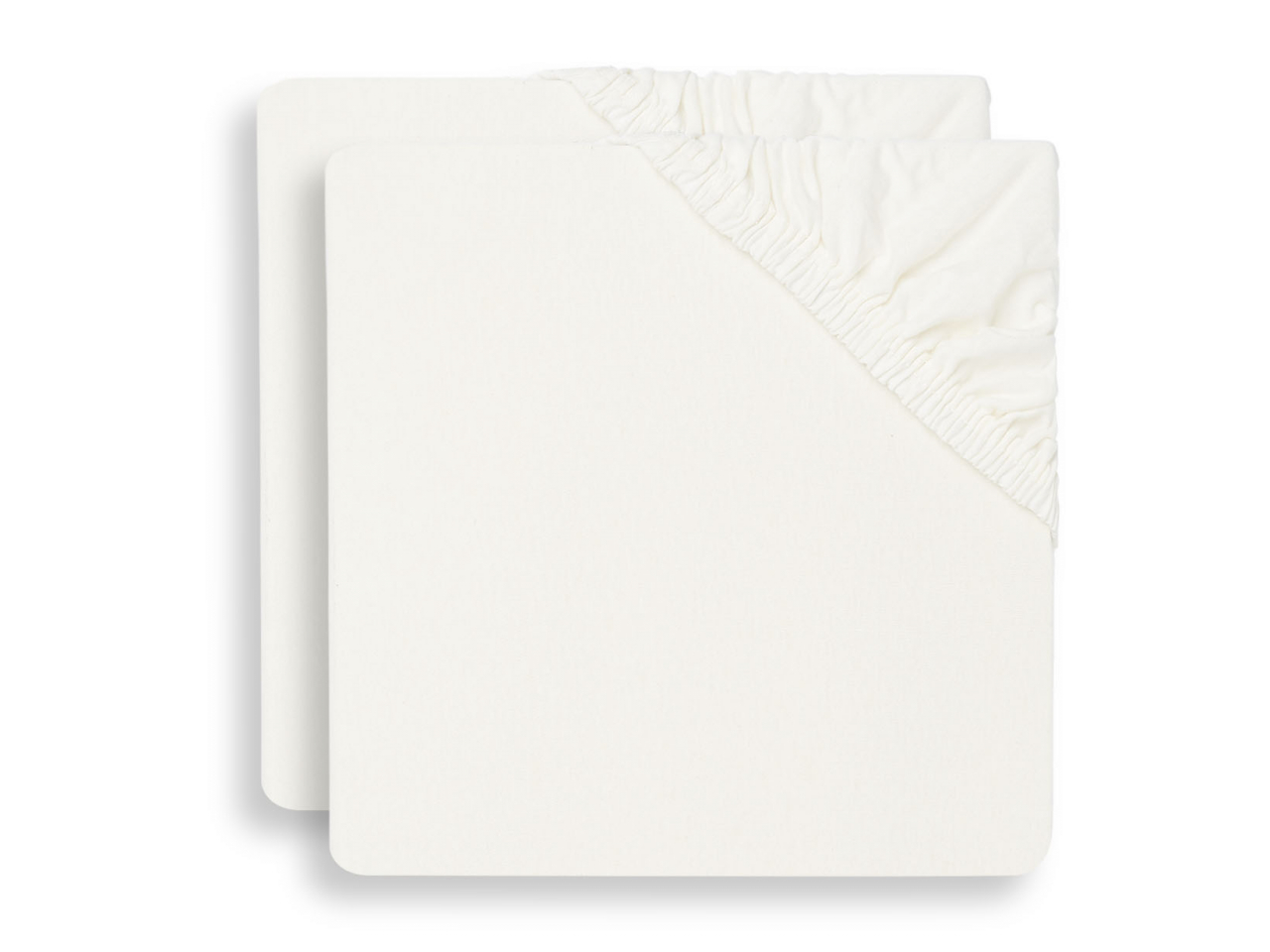 Cearceaf pentru pătuț din bumbac 120 x 60 cm - set 2 bucati - Ivory Jollein [2]