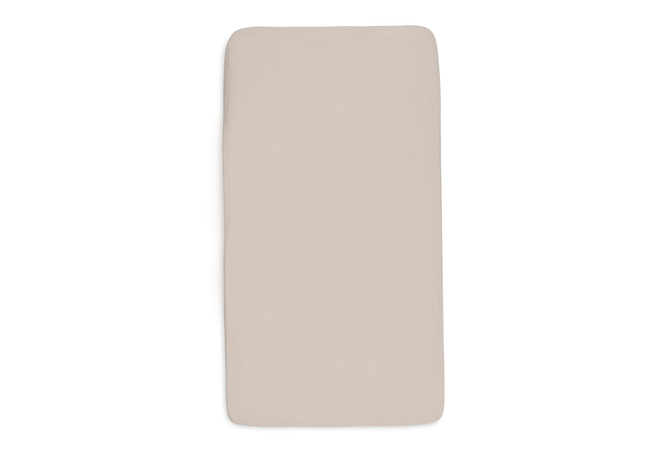 Cearceafuri pătuț bebeluși cu elastic din bumbac Oeko-Tex 120 x 60 cm - Oatmeal- Sand Jollein [3]