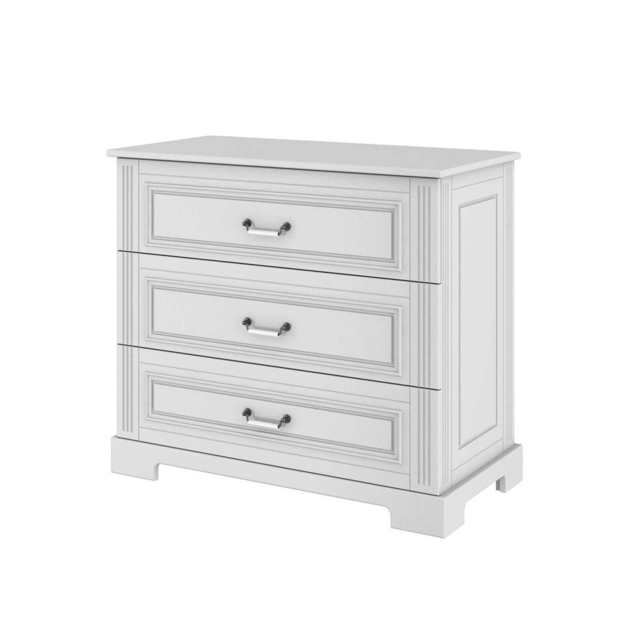 Comoda eleganta alba Ines cu 3 sertare, MDF [2]
