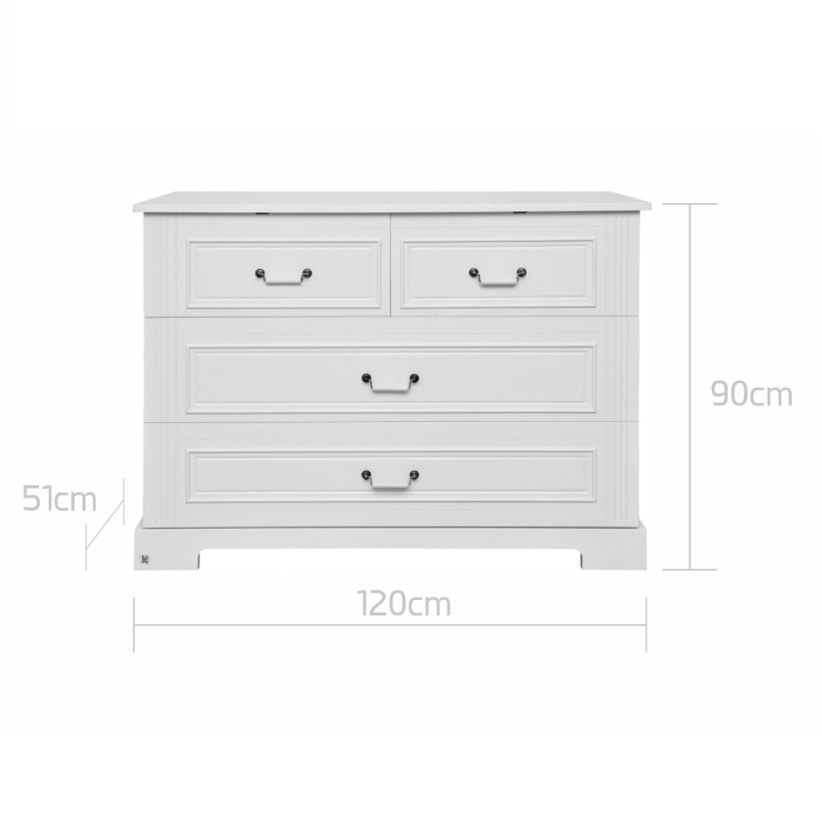Comoda eleganta alba Ines cu 4 sertare, MDF [6]