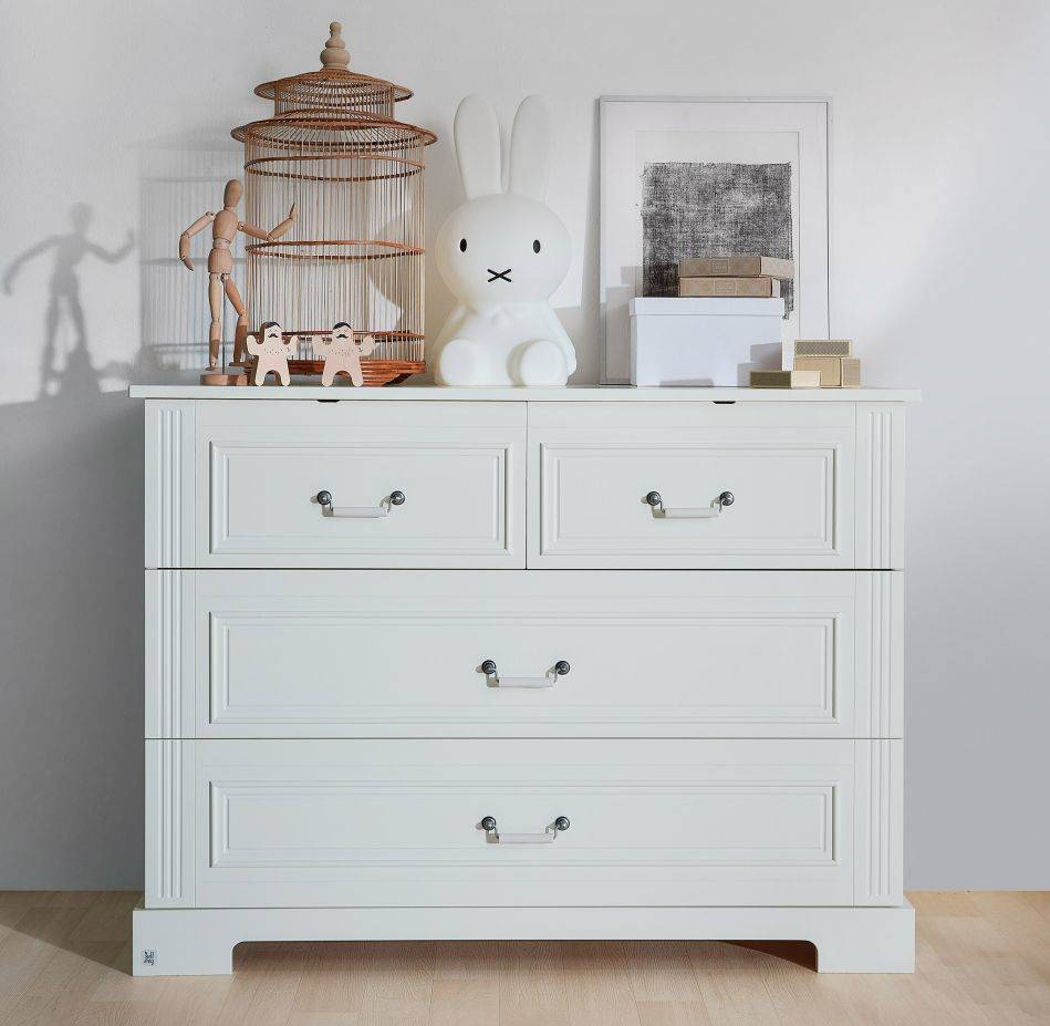 Comoda eleganta alba Ines cu 4 sertare, MDF [3]