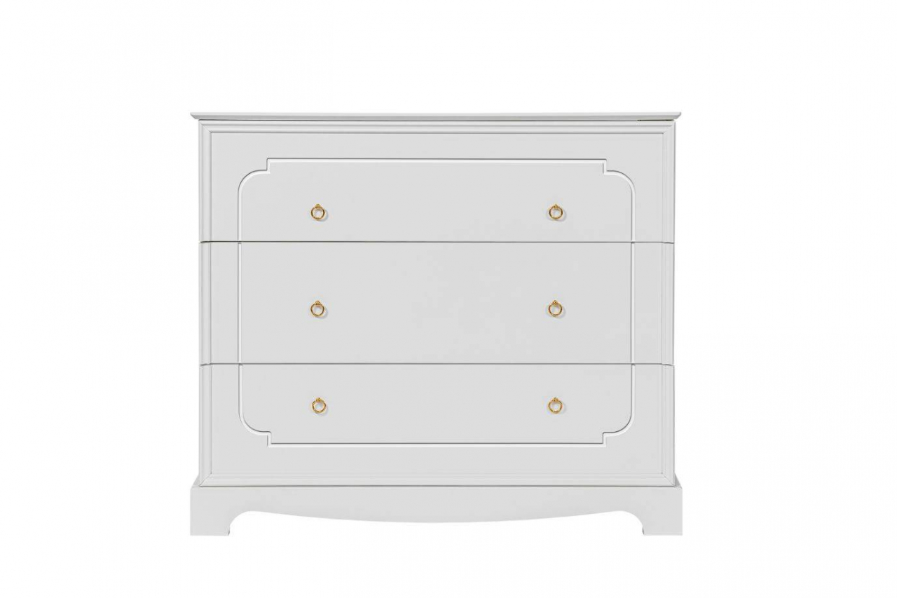 Comoda eleganta alba Royal cu 3 sertare, MDF [5]