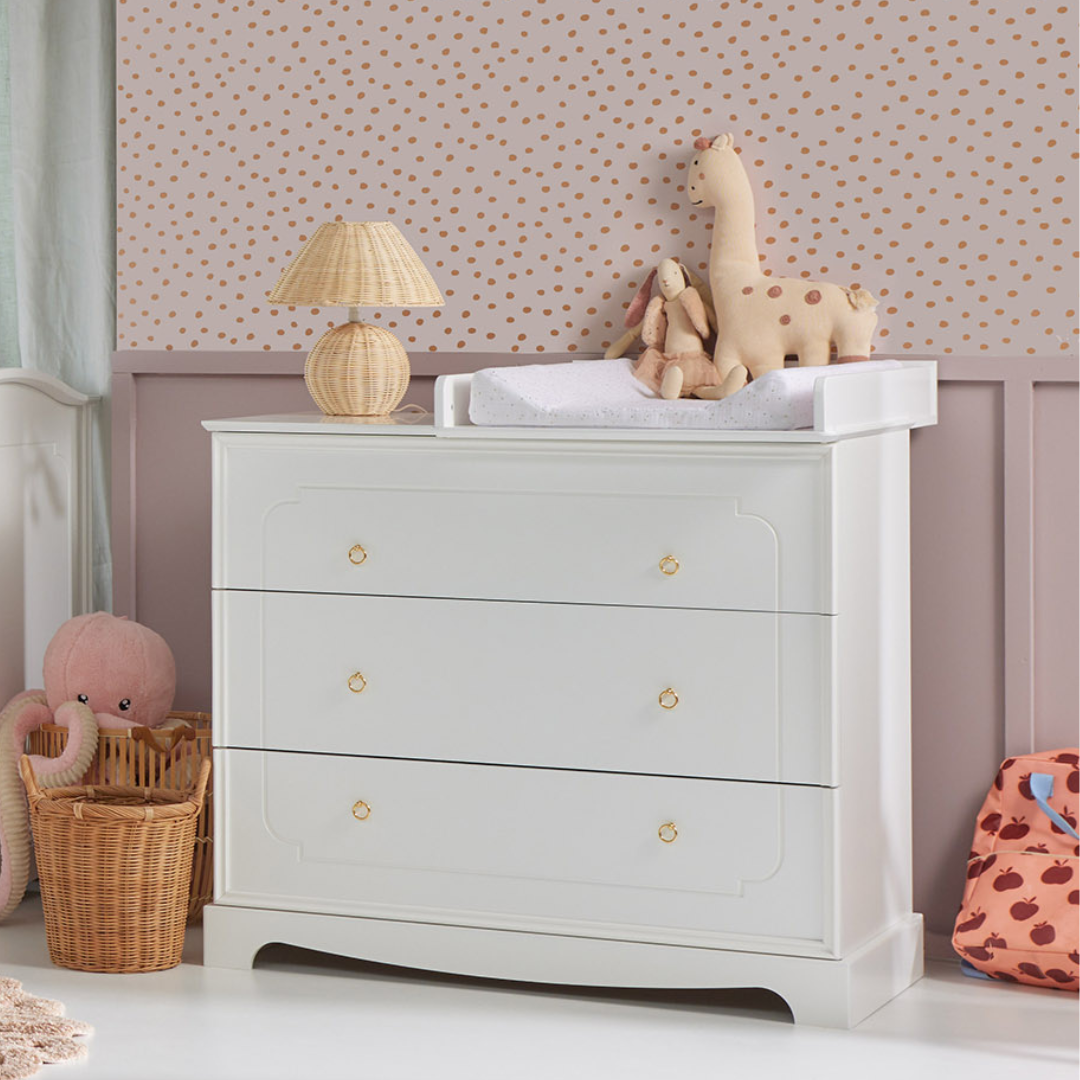 Comoda eleganta alba Royal cu 3 sertare, MDF [3]