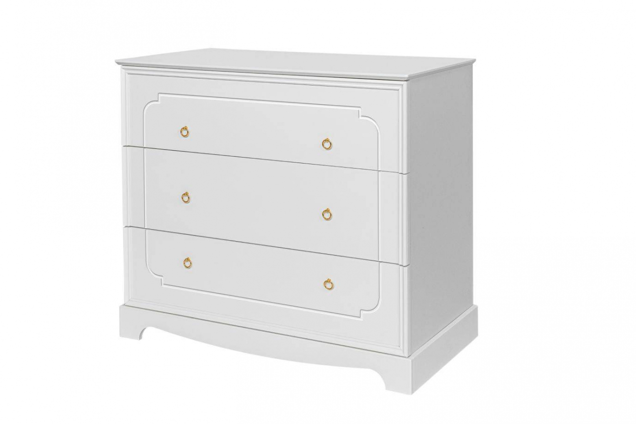 Comoda eleganta alba Royal cu 3 sertare, MDF [6]