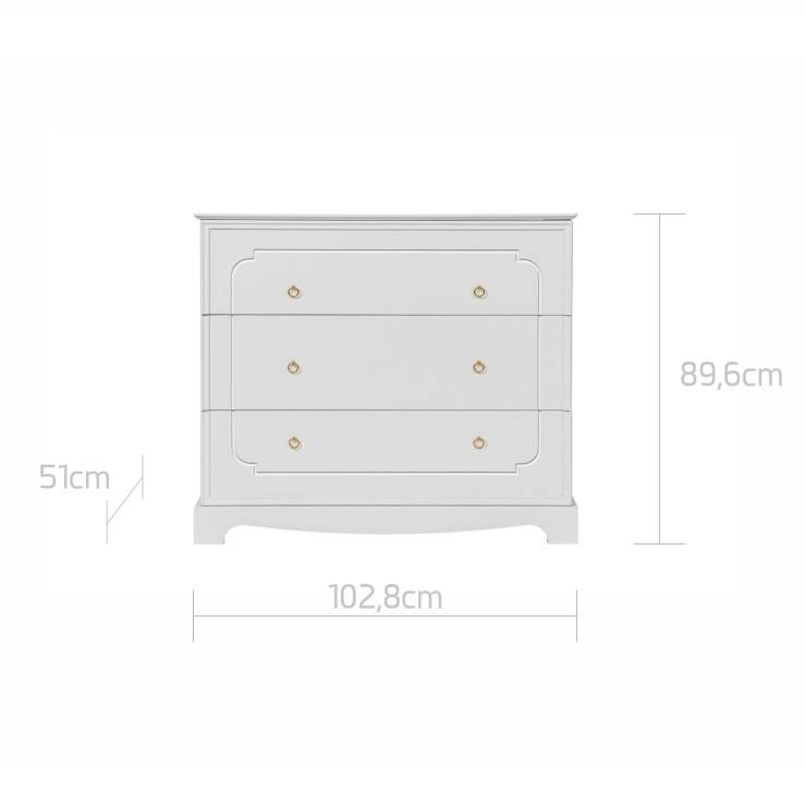 Comoda eleganta alba Royal cu 3 sertare, MDF [7]