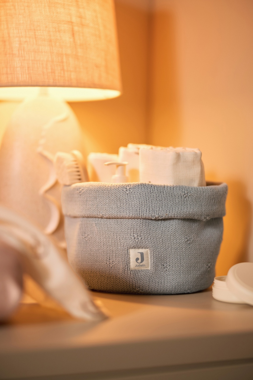 Coș de depozitare Cozy Knit Sea Green Jollein pentru comoda din camera copilului [3]