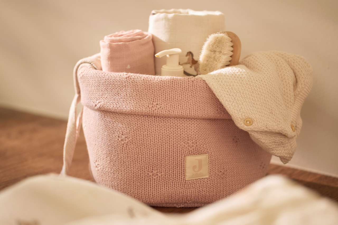 Coș de depozitare Cozy Knit Wild Rose Jollein pentru comoda din camera copilului [4]
