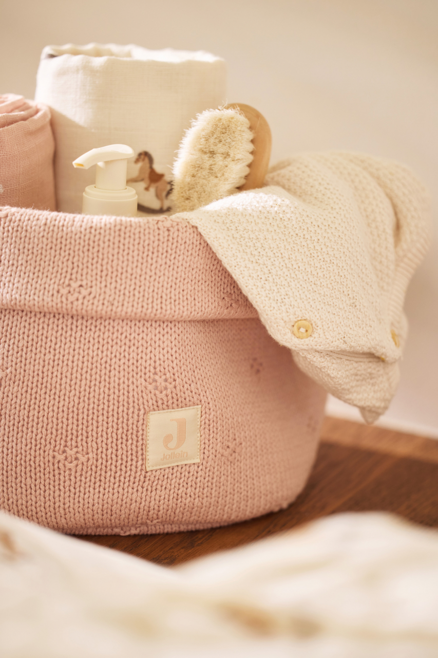 Coș de depozitare Cozy Knit Wild Rose Jollein pentru comoda din camera copilului [3]